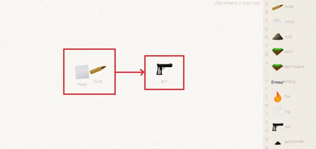 how to make gun in little alchemy